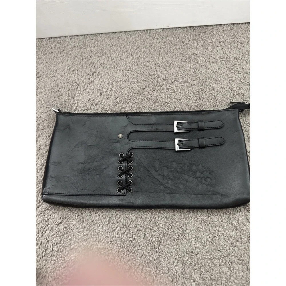 Danier Black Italian Leather Crossbody Bag